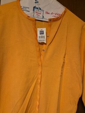 GAP Women's Light Orange Snap-Front Shirt